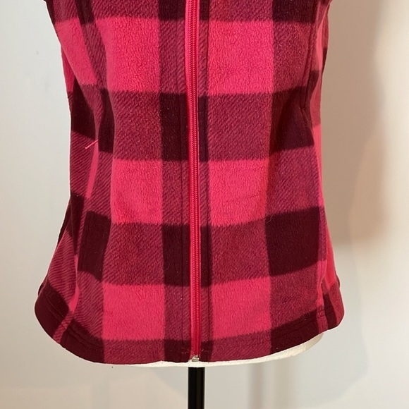 Columbia Fleece Vest SZ M Pink Flannel Full Zip Soft and Warm Women - Picture 4 of 14